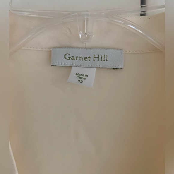 Garnet Hill Ivory Silk Blouse 12 - Picture 5 of 7
